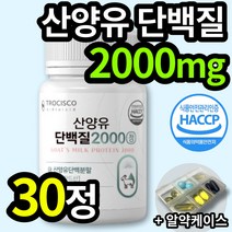 식약처 인증 산양유 단백질 2000mg 네덜란드 산양 우유 샨양 담백질 알약 모양 정 건강기능식품 식약청 인정 중년 장년 산양유단백질 goat milk 분리 유청 단백 WPI