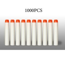 서바이벌 페인트볼 72CM 리필 다트 총알 구멍 있음 소프트 너프용 장난감, White 1000pcs