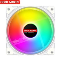 COOLMOON-ARGB 컴퓨터 방열판 쿨러 12cm 냉각 팬 5V 3 핀 라디에이터 케이스 CPU 및 RGB, 06 White_01 ARGB_01 White