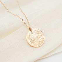 오팔하우스 14k 원형 엘리쟈베스 2세 코인 목걸이