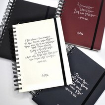 캘리그라피 A5 하드커버 밴드 스프링 노트 5000, 색상:레드, 단품