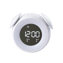구우스 터치라이팅 LED 무드등 탁상 시계, 화이트