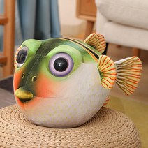 오동통 복어 인형 쿠션 2color 3size 횟집 장식 인테리어, A. 그린_26cm
