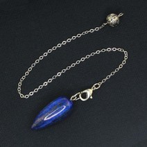 펜듈럼 펜던트 원석 목걸이 KFT 천연 라운드 드롭 스톤 진자 힐링스털 뾰족한 레이키 차크라 체인 쥬얼리