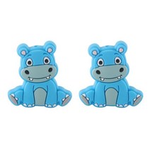 Sunrony 올빼미 강아지 꽃 실리콘 비즈 쥬얼리 제작 DIY 키체인 목걸이 팔찌 액세서리 5 개 10, 10pcs, Aqua blue