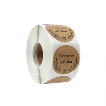 별도표기 핸드메이드 미니하트 원형스티커[801] 500pcs 크라프트 다꾸 답례품, 단품, 단품