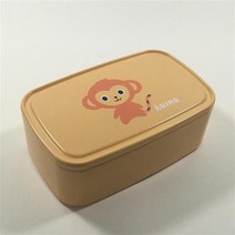일본 항균 기능 포함 팩 런치박스 1단 430ml 원숭이 Animo, 1개