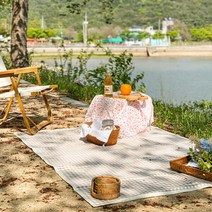 아트박스/레브라이프 홀리데이 체크 방수 캠핑 피크닉 매트 돗자리 L, 베이지