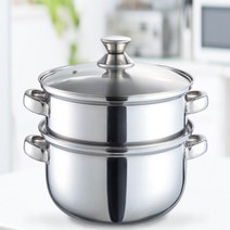 인덕션 찜솥 28cm 스테인레스 2단 다양열가능 가벼운찜솥 찜냄비 스텐찜솥, 1개