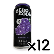 클룹 제로소다 포도 뚜껑달린탄산캔음료 500ml 12개입