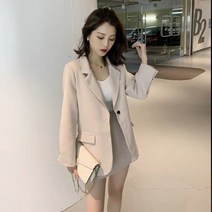 Crzen 2023 봄 정장 스커트 세트 와이드 코트+스커트 투피스 23N12