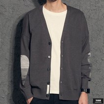 가바바 남성 미디가디건 팔꿈치 포인트로 스타일리시한 베이직 가디건 G59864