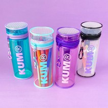 쿰(KUM) 클리어 투명 원형 파우치, 파스텔 핑크