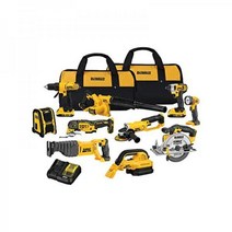 디월트 20V 최대 충전 드릴 콤보 키트 10개 도구 DCK1020D2, One Color, 20V 10-Tool Combo Kit