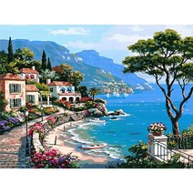 바닷가 마을 1 (캔버스) 보석십자수 40x50 - 2023968EA, 쿠팡 본상품선택
