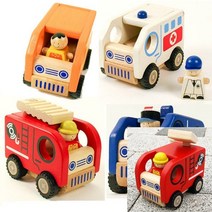 뉴리웹 원목자동차 소방차 바퀴장난감 아기나무장난감 아기우드장난감