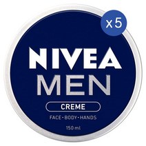 니베아 맨 크림 수분크림 페이스 바디 핸드 150ml Nivea MEN Creme Moisturiser Face Body Hands, 5개
