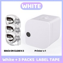 미니라벨프린터 phomemo p12 mini 휴대용 라벨 프린터 메이커 무선 잉크리스, wh-3 팩 클리어