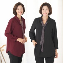 모슬린 엄마옷 타이셋트 블라우스 EBL909064 마담 미시옷 중년여성의류 빅사이즈 50대 60대여성옷