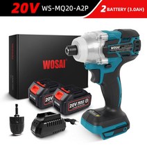 dcf887p2a 임팩드릴 WOSAI-MT 시리즈 20V 무선 전동 스크루 드라이버 155NM 브러시리스 모터 전기 임팩트, 06 WS-MQ20-A2P_01 EU