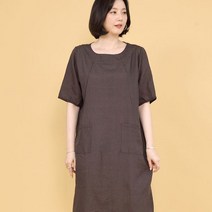 애비뉴투지 엄마옷 오름 린넨100 마 무지 여름 반팔 주머니 롱 원피스 O09239 50대 60대 중년여성