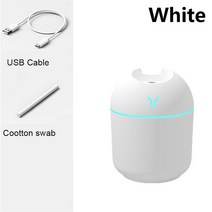 공기살균기 휴대용공기살균기 uv공기살균기 휴대용 Usb 공기 가습기 에센셜 오일 아로마 디퓨저 다채로운, 03 White