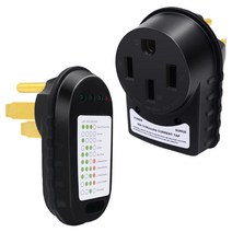 50A RV 회로 시험기 서지 어댑터 125V / 250V RV 전력 페데스탈 테스터 14-50P 리셉터클 분석기 여행용 트레일러 용, 하나, 검은 색