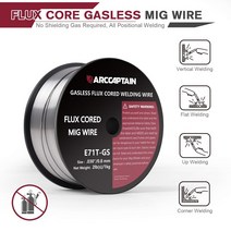 용접와이어 ARCCAPTAIN 용접 와이어 Mig Flux 코어 1 롤 1KG 0.8mm 자기 차폐 가스-Less E71T-GS MIG 용 연, 01 0.8mm_01 Gasless Flux Cored