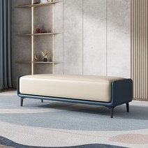 등받이없는쇼파 거실평상 벤치형쇼파 현관벤치 가정용붙박이쇼파, 베이지+네이비90x40x45