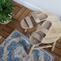 라탄 슬리퍼 거실화 린넨 여름용 무소음 실내화