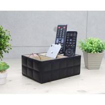 사장실 거실 리모콘 정리 4칸 수납함 데스크오거나이져 사무용품, 화이트