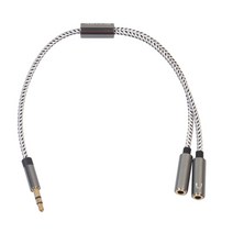 3.5mm 오디오 이어폰 헤드폰 어댑터 남성-2 여성 마이크 Y-스플리터 케이블, 25x2.8x0.75cm, 아연 합금 PVC, 회색