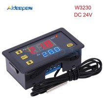 디지털온습도계 온습도센서 어항필터 수족관여과기 어항여과기 W3230 DC 12V 24V 110V 220V AC 디지털 온도 컨트롤러 LED 디스플레이 조절기 가열 냉각 스위치 포함, W3230 DC 24V