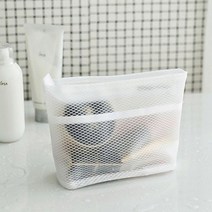 메쉬 삼각 파우치 PVC 방수 미니백 세면도구 용품 화장품 목욕탕 헬스장 수영장