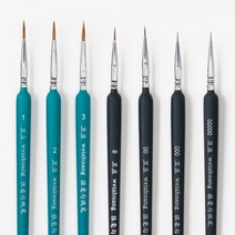 바보사랑 세필붓 7종 수채화 아크릴 유화 붓 미술용품.율아트, 파랑 3호