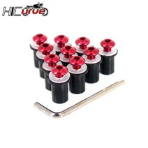 바이크 오토바이 튜닝 바이크 외장 부품 오토바이 앞 유리 볼트 나사 너트 패스너 스즈키 GSR600 SV650 SV, 05 빨간