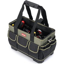 Justzon 15인치 33-POCKETS 손잡이가 있는 툴 토트 백 가방 정리함 전기 HVAC 캐디 기술자용 및 유지 관리