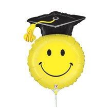 GRABO 졸업 스마일 미니쉐입 14인치 은박풍선 (공기주입 전용)
