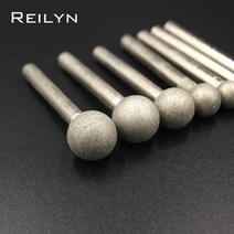 연마재Reilyn-라운드 헤드 6mm 볼포인트 그라인딩 에머리 다이아몬드 비트 120 6mm-18mm 옥 석재 연마 1 개, 01 120_07 18mm