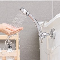 더홀릭 크롬 흡착 샤워기홀더 샤워기거치대 우리아이 이동흡착식 샤워거치대, 뚝딱착 샤워기홀더
