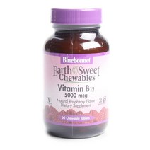 블루보넷 비타민 B12 5000mcg 내추럴 라즈베리 츄어블 타블렛 비건 글루텐 프리60개입 1개
