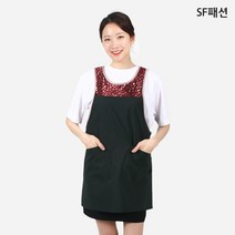 원피스형 생활방수 앞치마 사이즈 M L, S, 검정실버꽃(sfla68)
