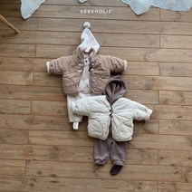 콩알옹알 와플 양털 점퍼 신생아 100일 돌 아기 유아 두꺼운 겨울 잠바 얼집룩 등원룩