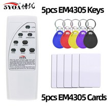 rfid 복사기 스티커4주파수 Rfid 카드 리더 라이터 125KHz 복사기 ID 태그, [01] with 5 Keys 5 Cards