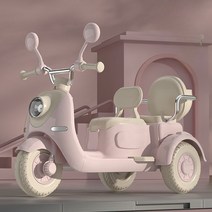 이인용 키즈 대용량 전기 전동 원격조정 리모컨 오토바이 바이크 자전거, 전력 구동, 핑크 이륜구동 오토바이+리모컨+대형배터리