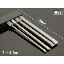 50100mm 2.0 6.0mm 마그네틱 플랫 헤드 일자형 팁 스크루 드라이버 비트 14 수공구 드릴 세트 274844, 4Pcs 100mm Length