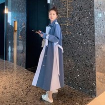 여성 봄 가을 트렌치 싱글 더블 코트 여 하프 년 올봄 유행 춘추혁본풍 단신