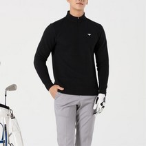 블랙 슬림핏 남자 골프 반집업 긴팔 티셔츠 스포츠