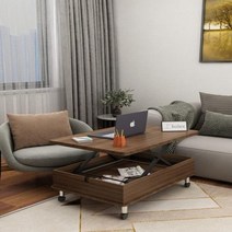 작은탁자 협탁 3 단 휠 스마트 센터 소나무 나무 심플한 장식 홈 휴대용 접이식 오프닝 5 가지 색상, 3.Walnut