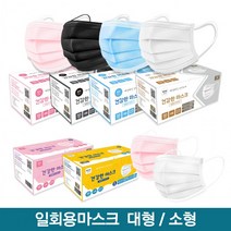 3중필터 숨쉬기편한 일회용 마스크 200매 대형 귀안아픈 비말차단 운동용 여름용 쿨 컬러 핑크 블루 블랙, 건강한 3중필터 블루 대형 200매